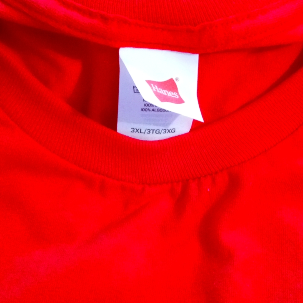 Hanes bright red shirts